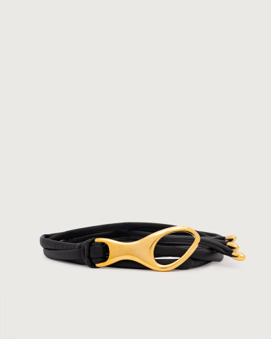 Nappa B tied leather belt 1,3 cm
