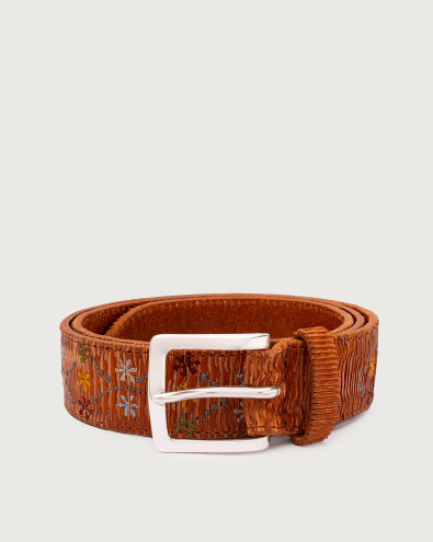 Blade Flower leaather belt 3,5 cm