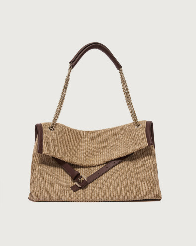 Venus Soft Midi fabric and leather shoulder bag