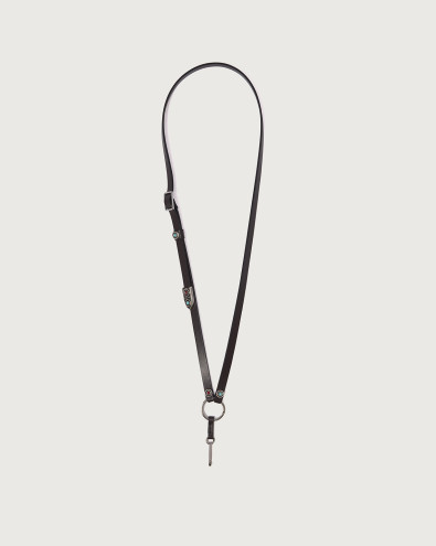 Alba leather neck key fob