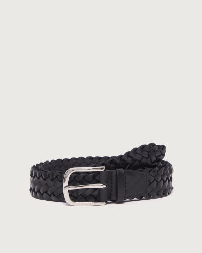 Alba braided leather belt 3.5 cm
