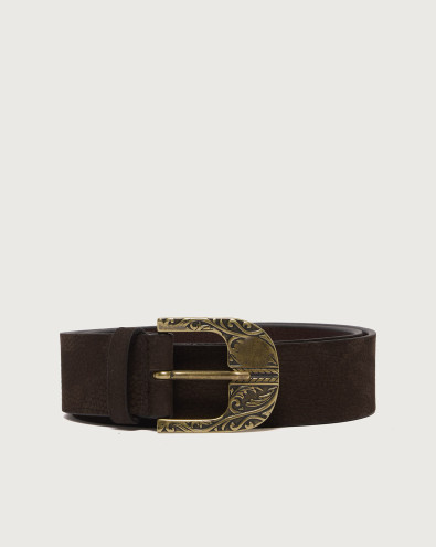 Baroque Nabucco nubuck leather belt 4 cm