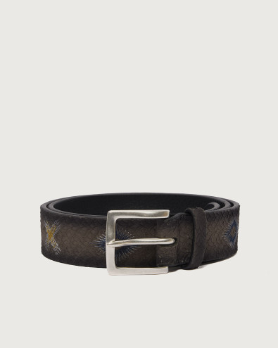 Scaled Totem leather belt 3,5 cm