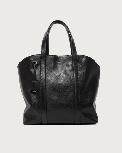 Off Duty Lagoon leather shopping bag