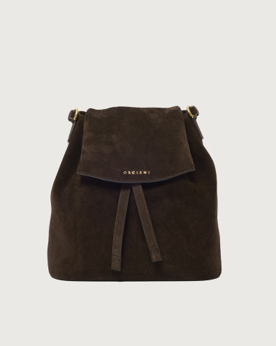 The Door Peach suede leather backpack