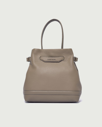 Becky M Soft medium grained leather bucket bag with strap