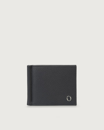 Micron leather wallet with money clip