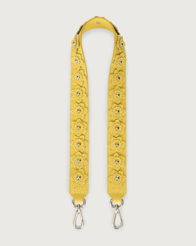 Soft Flower crossbody leather strap