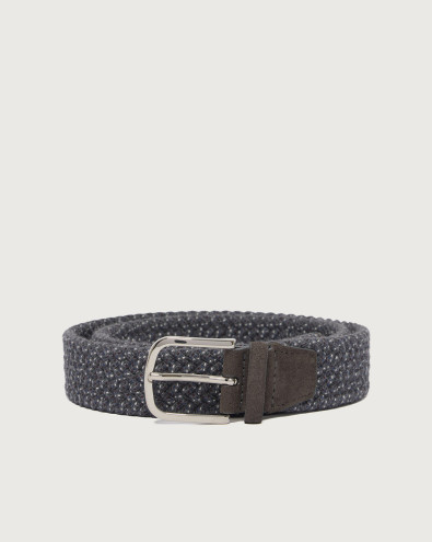 Bouclé braided wool stretch belt