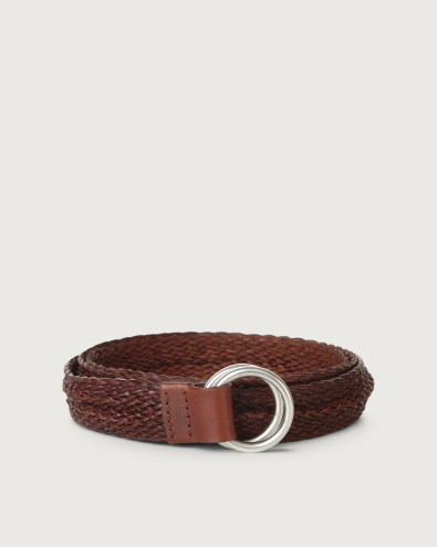 Masculine braided leather belt