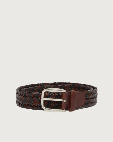 Domo braided regenerated leather belt