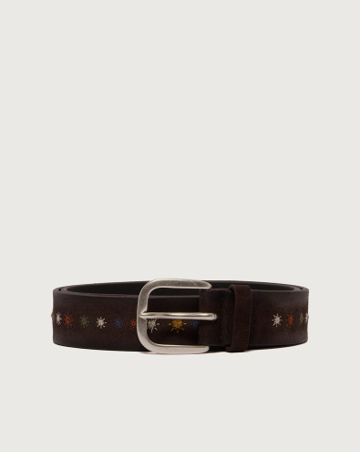 Hunting Asterisk suede leather belt 3,5 cm