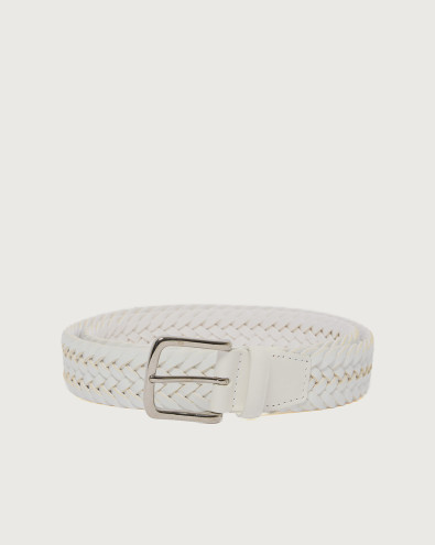 Braided leather belt 3,5 cm XU0103