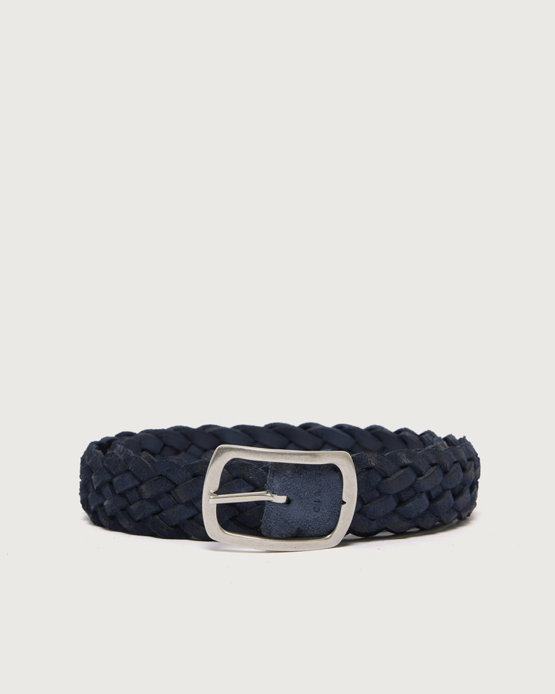 Hunting Double reversible braided suede leather belt