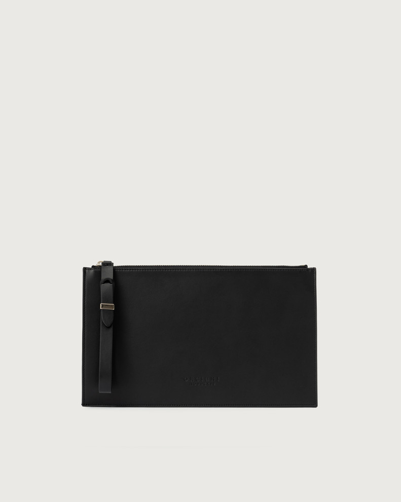 NoBuckle Alba leather pouch with wristband