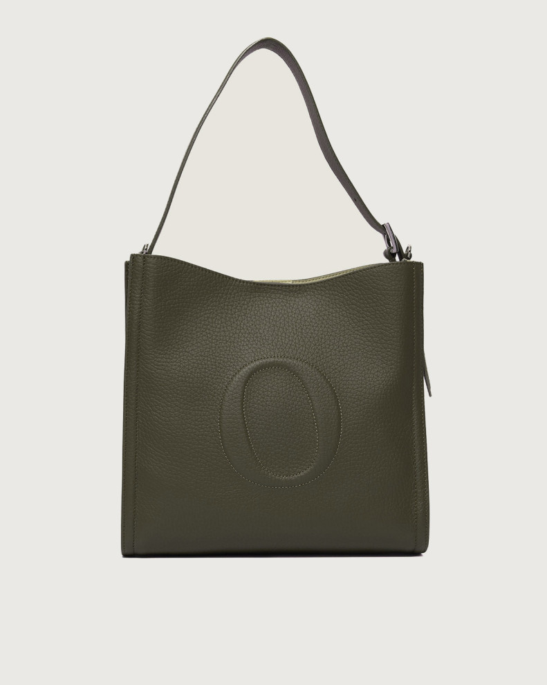 Her-O Soft Midi grained leather shoulder bag with strap