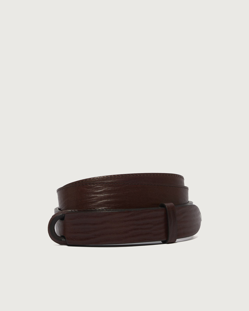 Wave leather Nobuckle belt