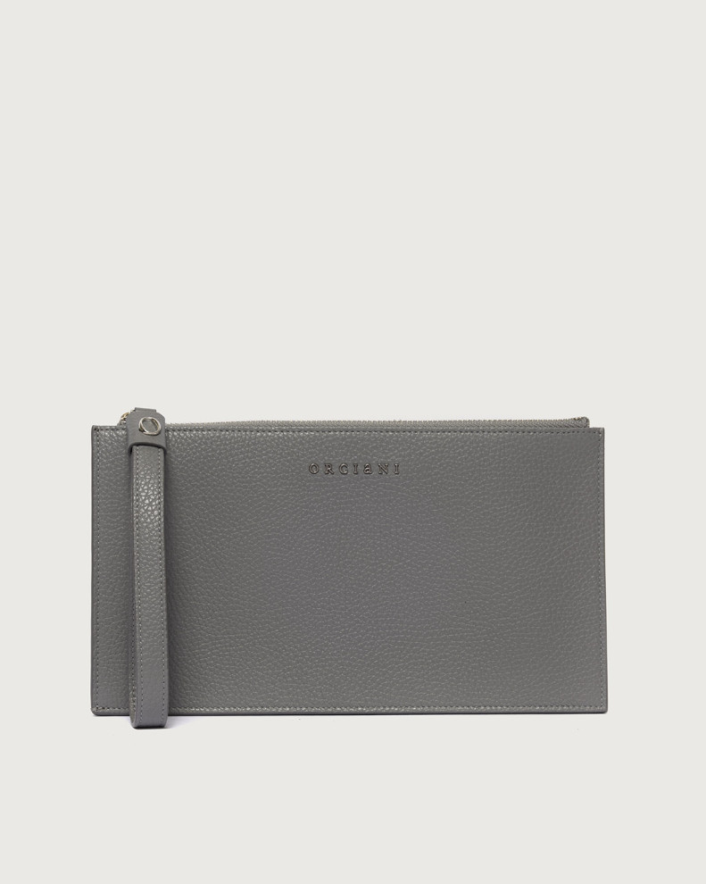 Micron large leather pouch with wristband