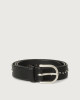 Frog micro-studs leather belt