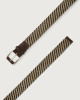 Orciani Square woven fabric and leather belt Leather & cotton Chocolate