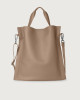 Orciani Iris Soft leather shoulder bag with strap Leather Taupe