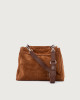 Orciani Sveva Peach Small leather handbag with strap Suede leather Brown