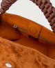 Orciani Sveva Peach Small leather handbag with strap Suede leather Brown