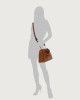 Orciani Sveva Peach Small leather handbag with strap Suede leather Brown