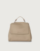 Orciani Sveva Soft small leather handbag with strap Leather Sand