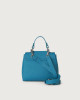 Orciani Sveva Soft Mini leather handbag with shoulder strap Grained leather elettric Blue