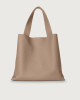 Orciani Jackie Soft leather shoulder bag Leather Taupe