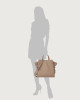 Orciani Fan Soft large leather handbag Leather Taupe