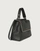Orciani Sveva Chain medium leather shoulder bag with strap Leather Black