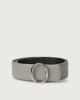 Orciani Micron leather belt with monogram buckle Leather Grey