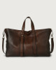 Orciani Micron Deep leather weekender bag with strap Leather Brown