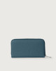 Orciani Zip around Soft leather wallet with RFID protection Grained leather Blue
