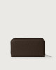 Orciani Zip around Soft leather wallet with RFID protection Grained leather Chocolate