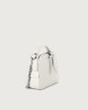 Orciani Chéri Soft leather hand mini bag with shoulder strap Grained leather White