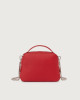 Orciani Chéri Soft leather hand mini bag with shoulder strap Grained leather Marlboro red
