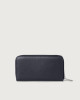 Orciani Micron large leather wallet with zip and RFID Leather Navy