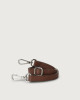 Orciani Sveva Soft Large leather shoulder bag with strap Grained leather Cognac