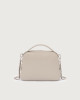 Orciani Chéri Soft leather hand mini bag with shoulder strap Grained leather Clay