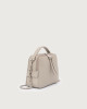 Orciani Chéri Soft leather hand mini bag with shoulder strap Grained leather Clay