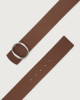 Orciani Soft Double high-waist leather belt Grained leather Almond+Brown