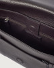 Orciani Micron leather midi messenger bag Grained leather Ebony