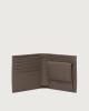 Orciani Soft leather wallet with coin pocket Grained leather taupe