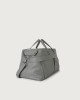 Orciani Micron leather duffle bag with shoulder strap Grained leather Light grey