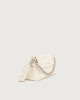 Orciani Missy Longuette Soft leather shoulder and crossbody bag with chain Grained leather White