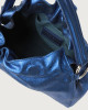 Orciani PUFFY Midnight leather handbag with strap Leather blue