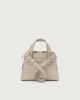 Orciani Posh S Sense small leather handbag Grained leather light grey